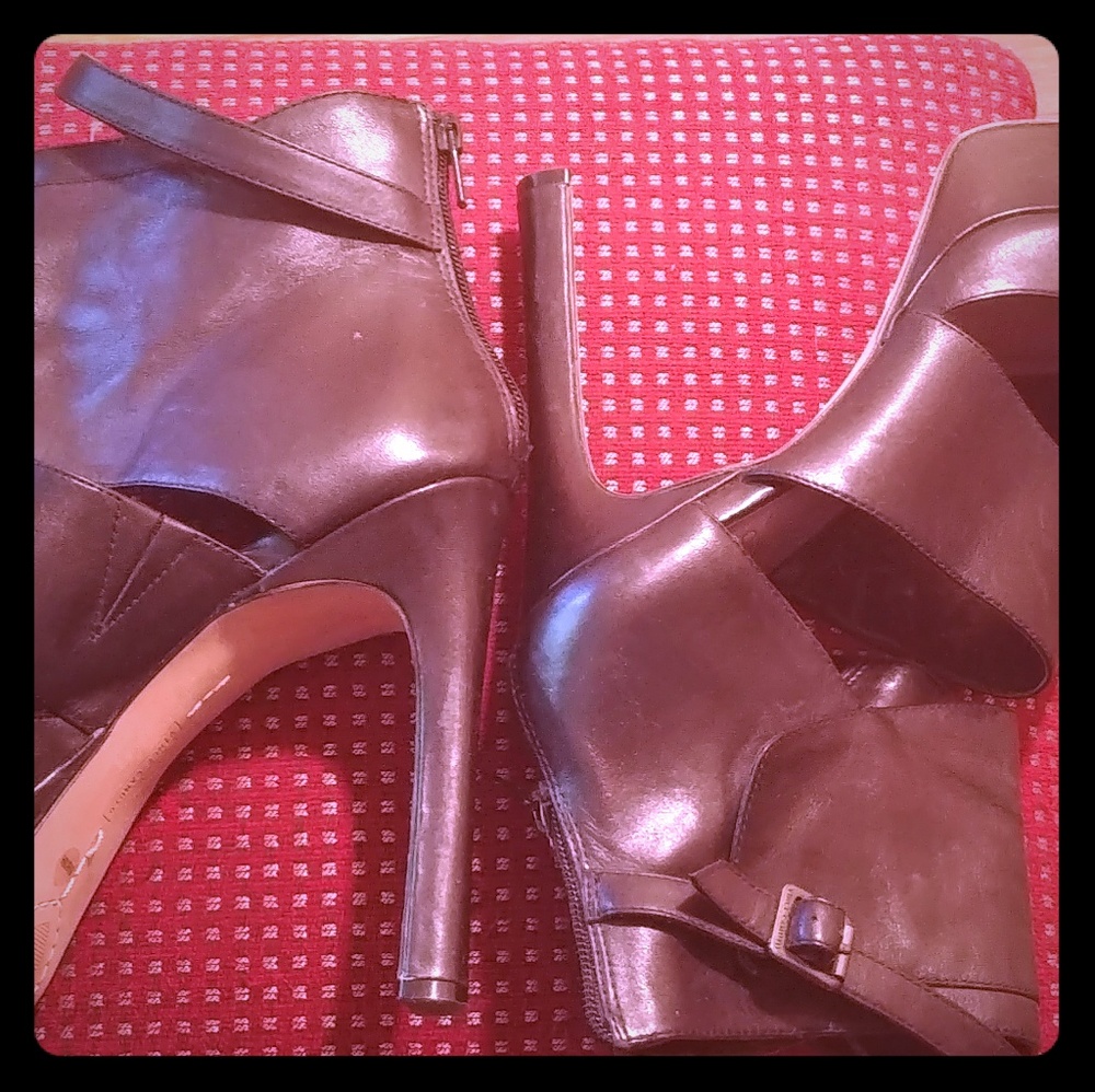 Black leather heels